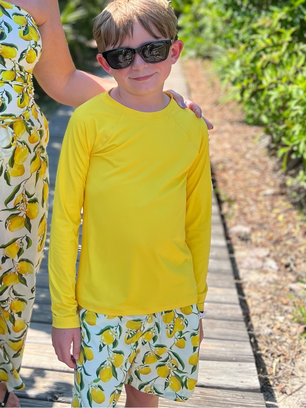 Crewcuts Lemon Print Swim Shorts - Yellow & Green